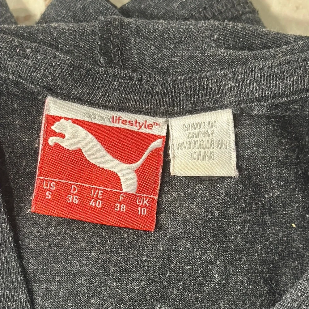 Puma Black V-Neck Top with Pink Logo - Picture 5 of 8